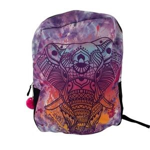 Metropack Backpack Purple Pink Tie Dye Elephant Backpack